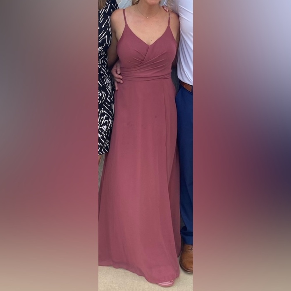 Azazie Citrinia Bridesmaids Dress in Desert Rose, CUSTOM size!